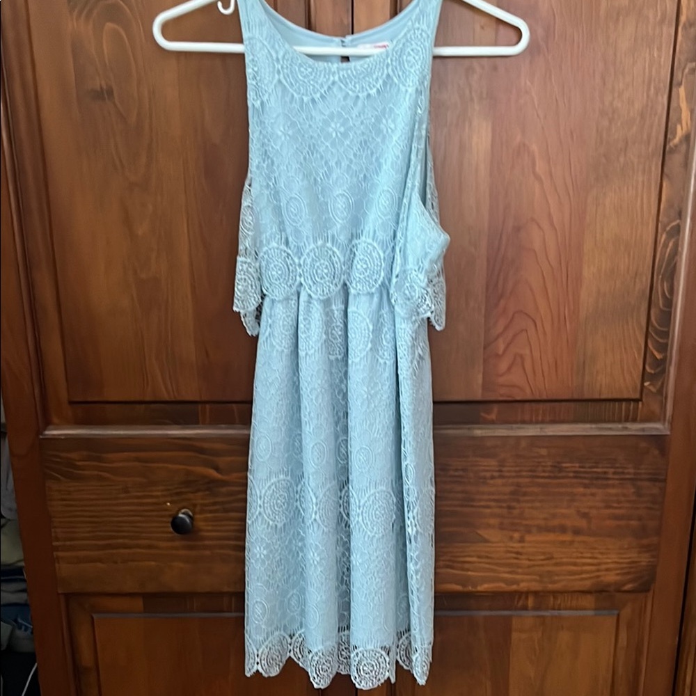 BONGO Lace Midi Dress - Soft Blue